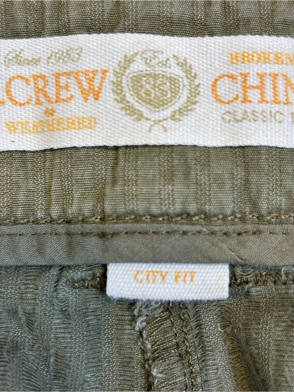 J.Crew Green Chino Shorts Size 12 City Fit Olive Utility Cargo Cotton Mid Rise